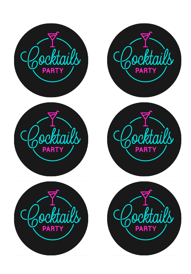 Drink Toppers Cocktail Party 6stk 8cm
