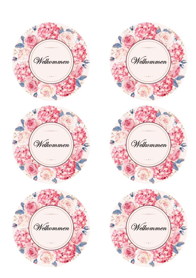 Drink Toppers bryllup 6stk 8cm Tilføj din tekst