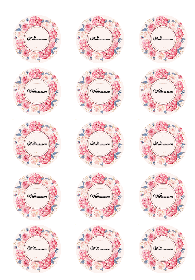 Drink Toppers Bryllup 15stk 5cm Tilføj din tekst