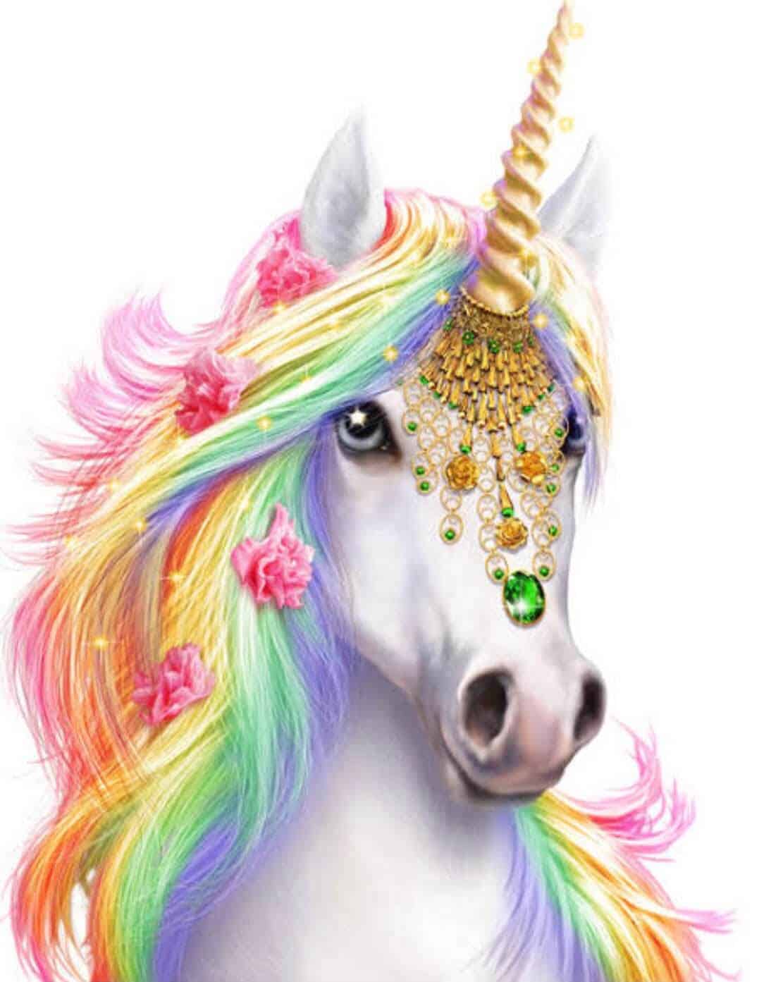 Unicorn 19x27cm, sukkerprint / kageprint med tekst