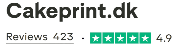 Lækkert fødselsdagskage med personligt print, lavet af CakePrint.dk.