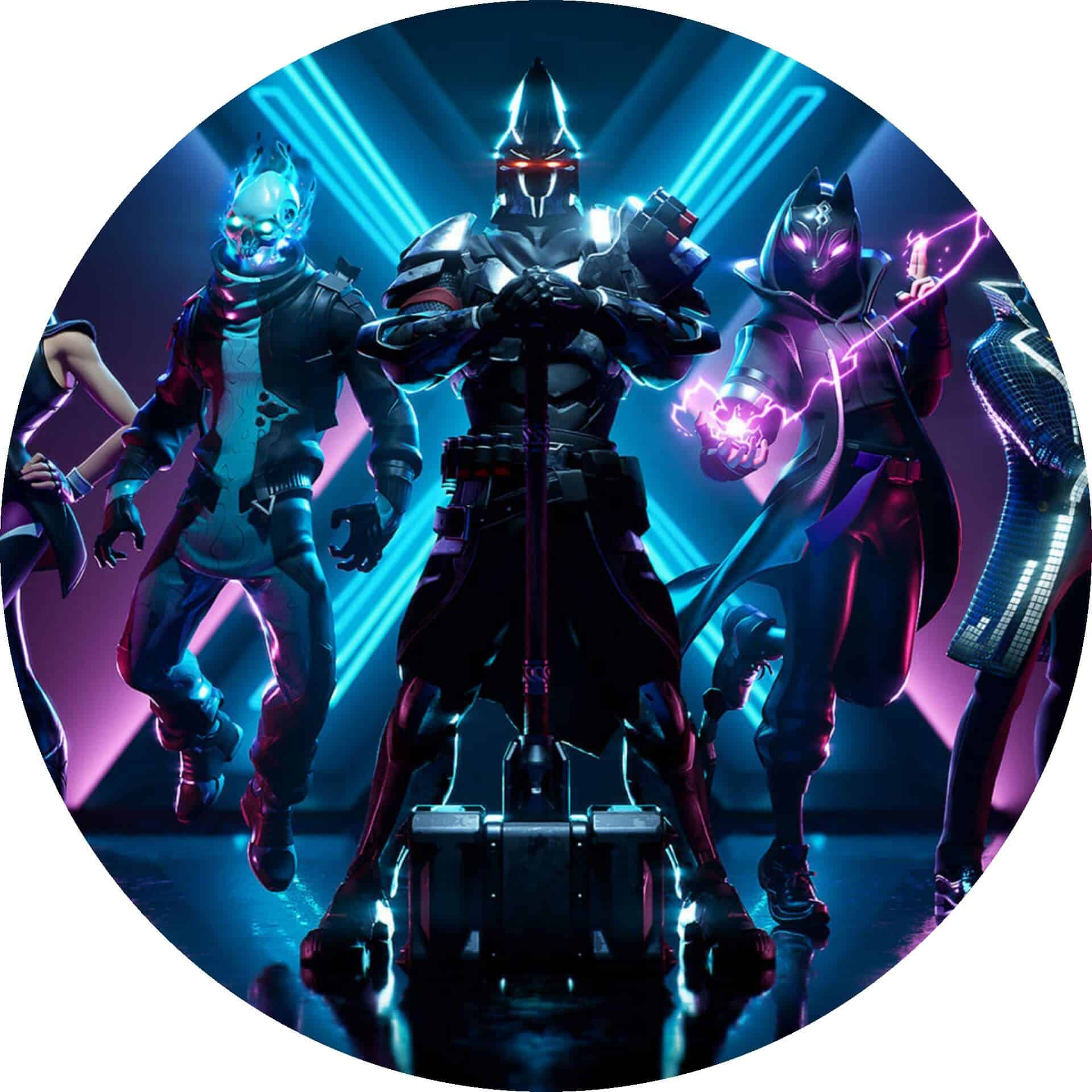 Katte i Fortnite, sci-fi inspired, futuristiske, farverige, gaming, spil, action, karakterer, digital kunst.