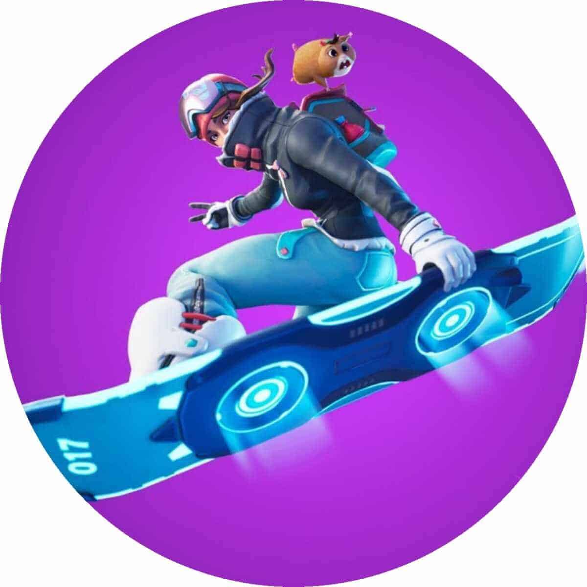 Hoverboard med gaming-illustrationen, farverige neon-lyseffekter, futuristisk design, perfekt til børn og teenagere.