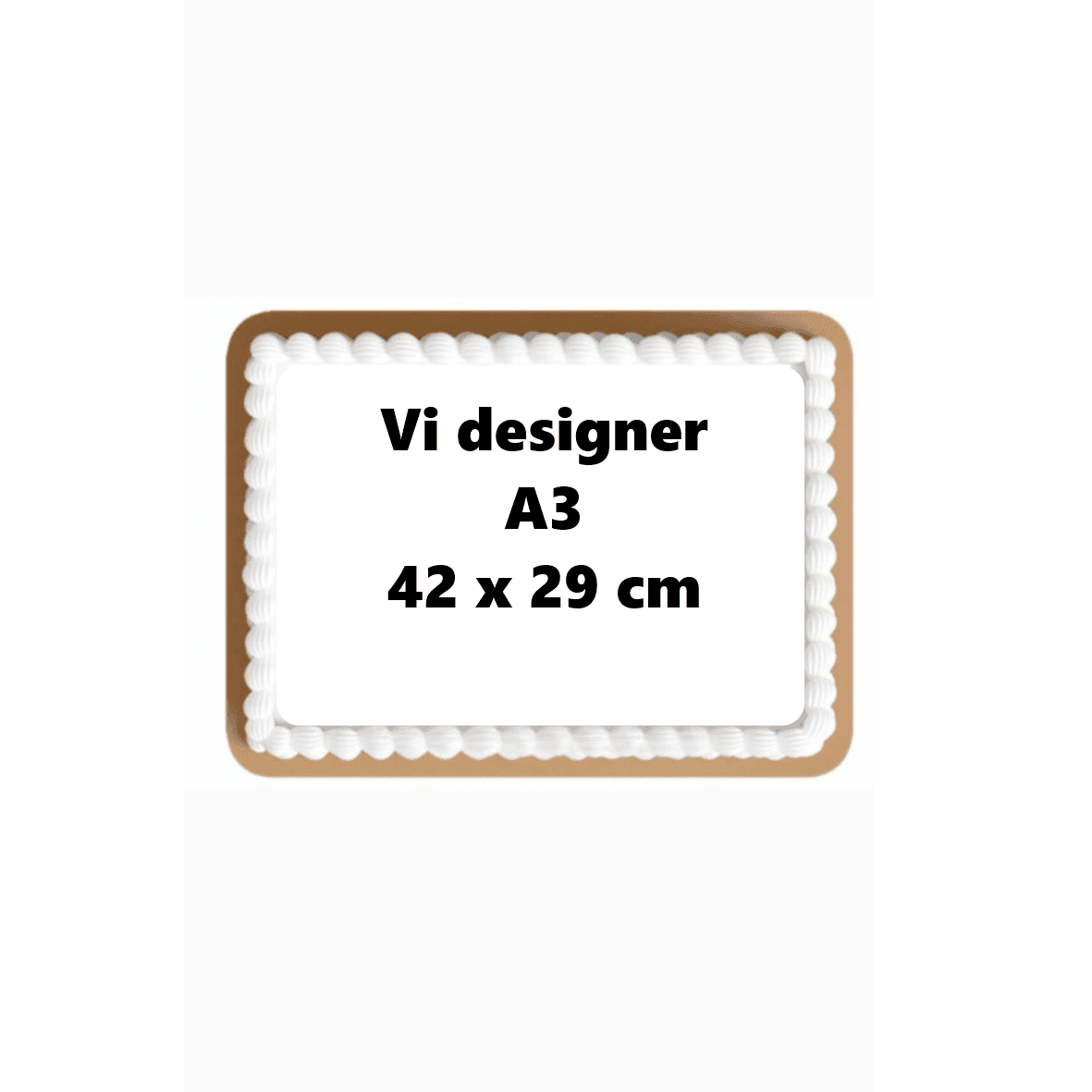 Tegnet kage med print, specialdesignet til fødselsdage og arrangementer.