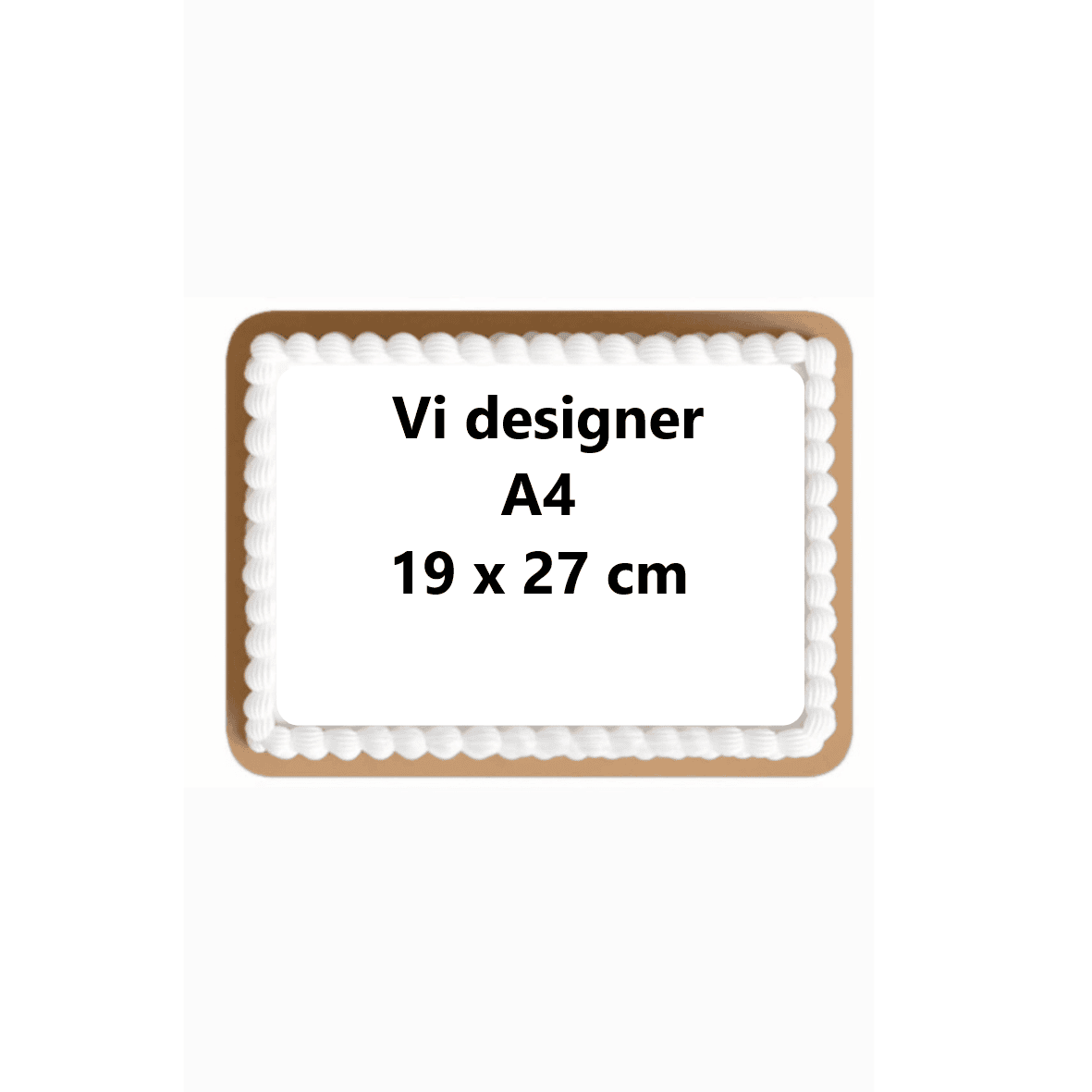 Dekoratsioon til fødselsdagskage med personlig tekst.