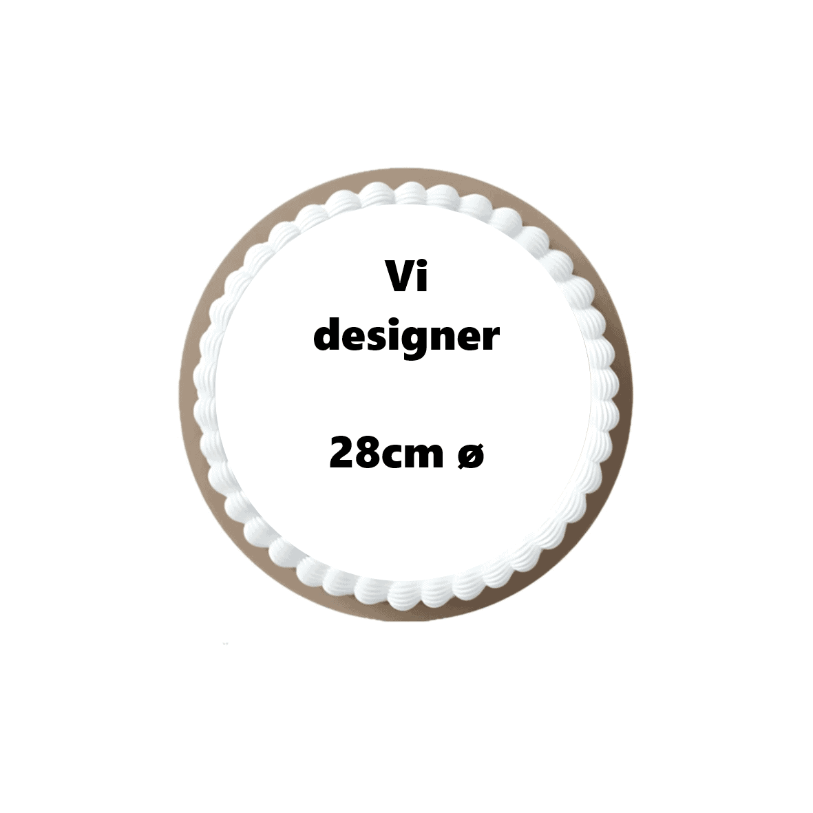 Elegant fødselsdagskage med 28cm diameter til specialdesign. Perfekt til festlige anledninger.