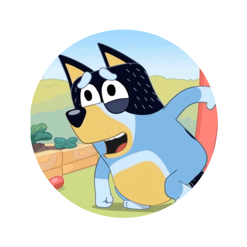 Hundekunst med tegneseriefigur, farverig illustration til fødselsdagstema.