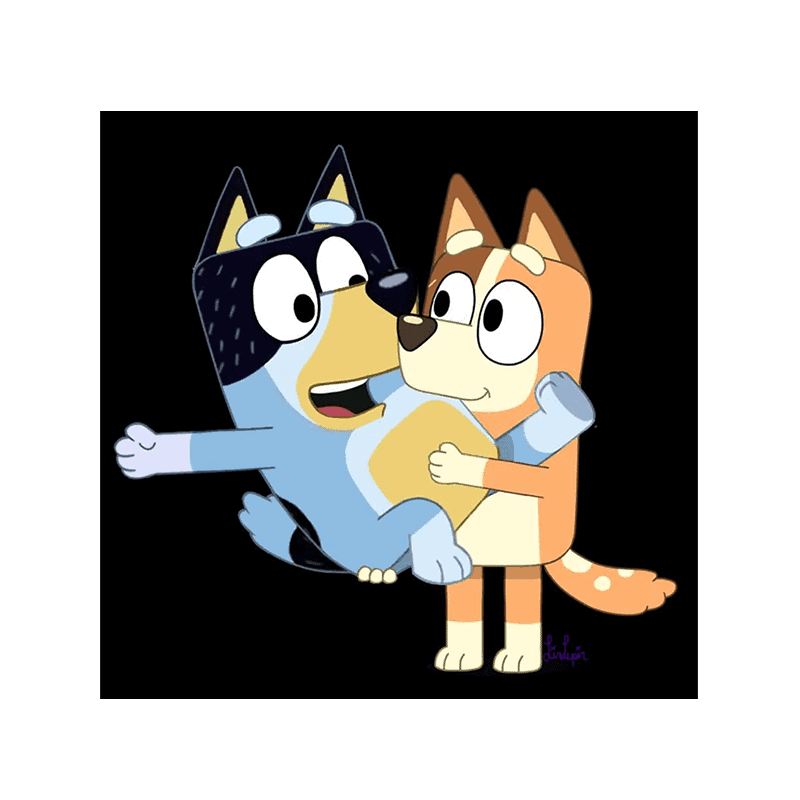 Blå og beige hundekageprint, god til fødselsdage og festlige anledninger.