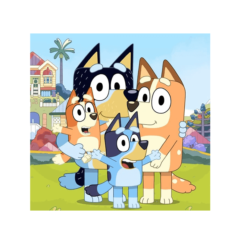 Hunde på tegnefilm, tegneseriehunde, børnetegning med hunde, farverige hunde illustration, hundebillede til børn.