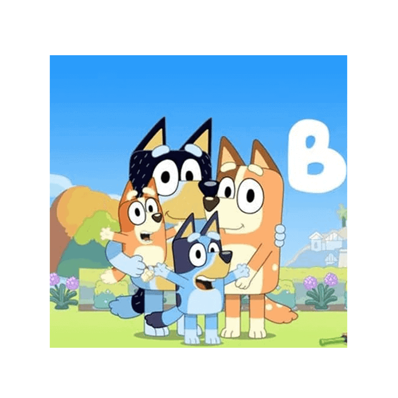 Farverige cartoon hundefigurer til fødselsdagskage, børnevenligt motiv, perfekte til festpynt og print.