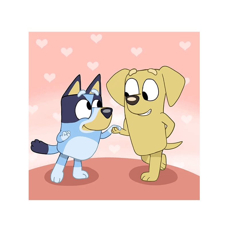 Glade hunde med hjerter baggrund, perfekt til kærlighedstema på kage.