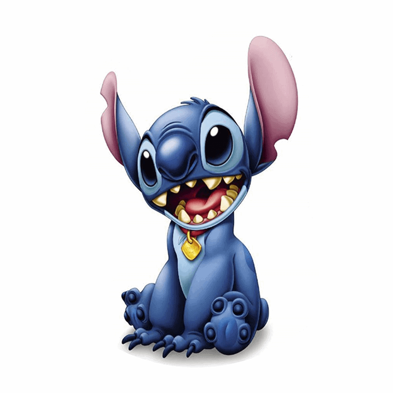 Sjov Disney Stitch kageprint med farverig design til børnefødselsdag.