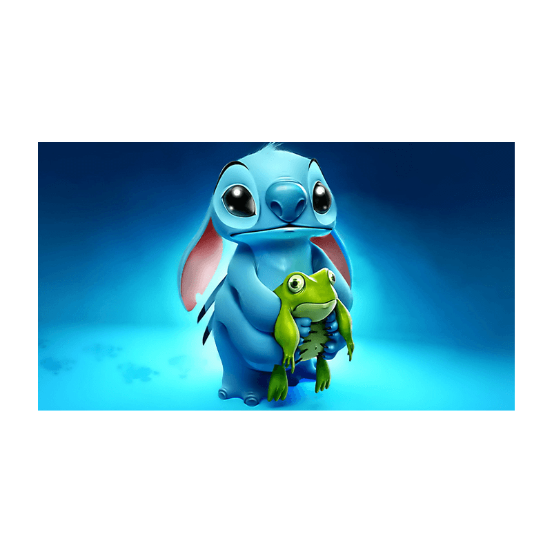 Unik sød kagedekoration med Stitch og krokodille, perfekt til børnefødselsdagen og tema-kager.