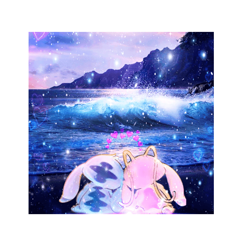 Blødt kanin- og halloweencandy design med hav og stjerner.