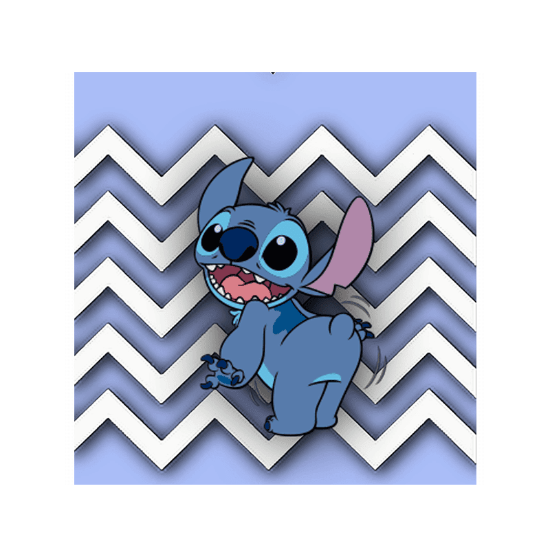 Fin Stitch-Design af Stitch fra Læsion med Chevron Baggrund, perfekt til kagepynt.