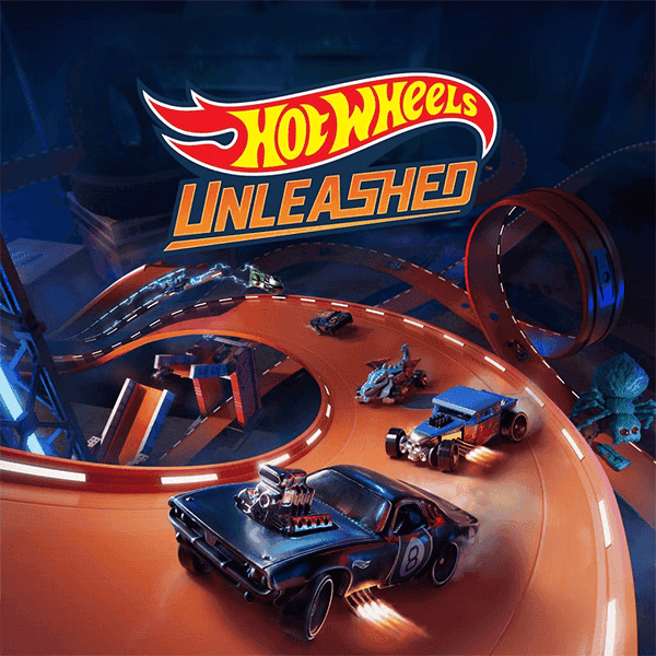 Hot Wheels Unleashed legetøjssæt med racerbiler og kørerbaner, perfekt til børn og samlere.